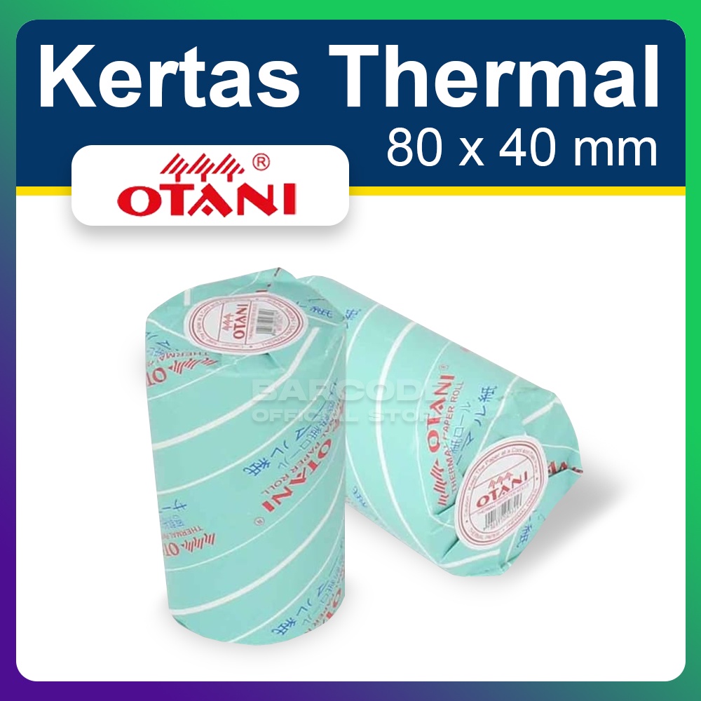

Otani 80x40 mm / 79 x 40 mm Kertas Thermal Struk Kasir Cetak Hitam