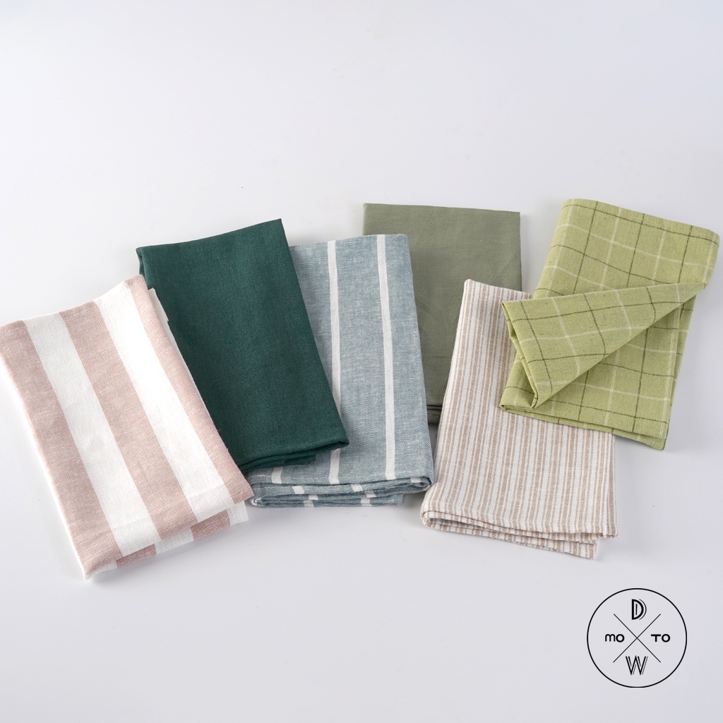 Props Fotografi - Kain Linen Motif Garis / Linen Napkins Stripes Series