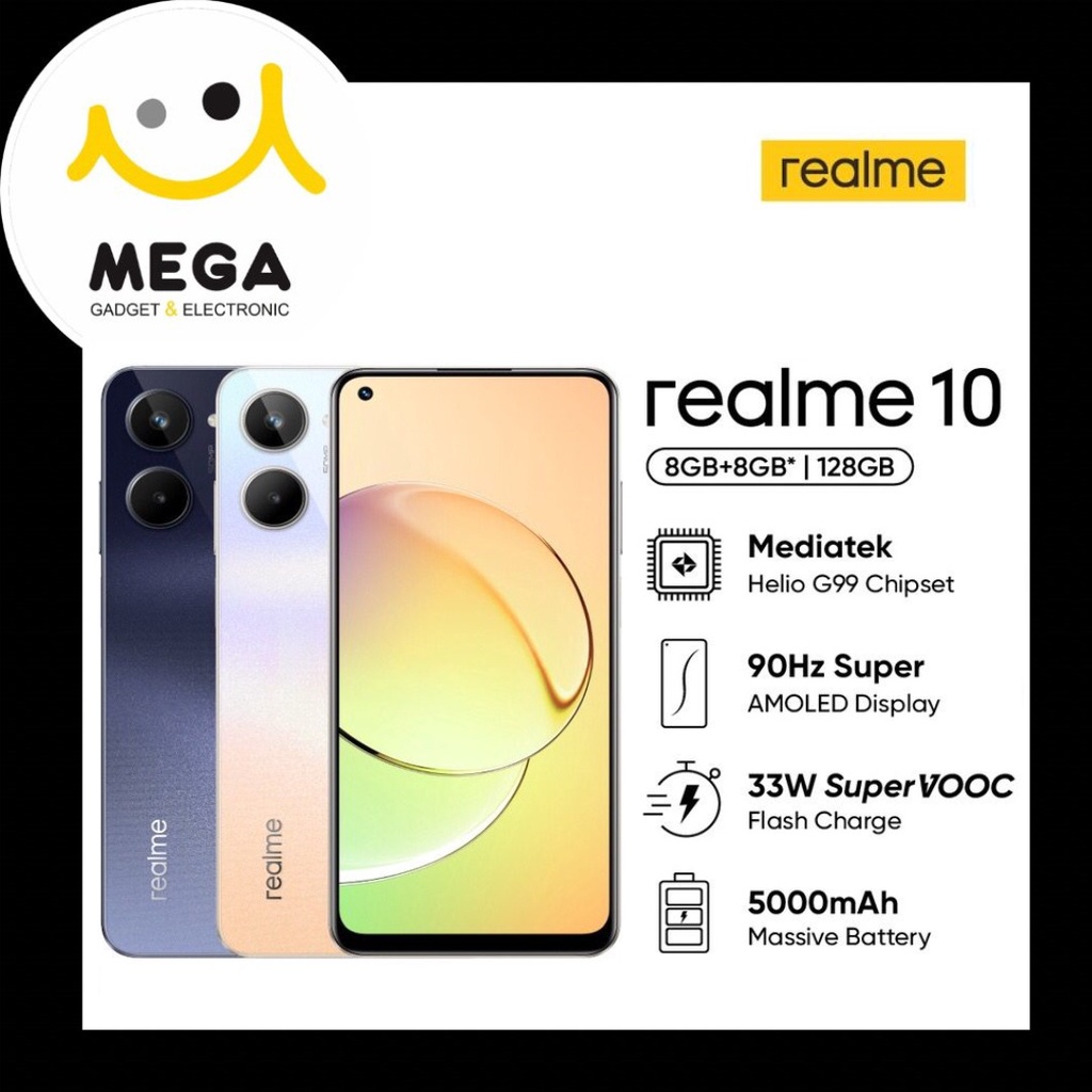 Realme 10 8GB + 128GB Garansi Resmi Realme Indonesia