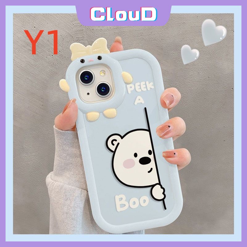 Case Pasangan Anak Anjing Beruang Kartun Lucu Samsung A04s A04E A32 A04 A14 A03 A13 A53 A52 A71 A50s A02s A21s A03s A73 A51 A52s A30s A23 A50 A22 A12 A11 A33 A31 Bow Mosnter Lens Soft Cover