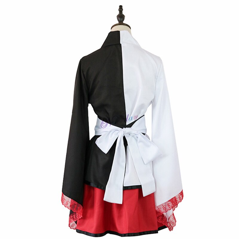 Danganronpa Monokuma Cosplay Pinafores Kimono Gaun Lolita Perempuan Wig Anime Cosplay Pesta Kostum Halloween untuk Wanita