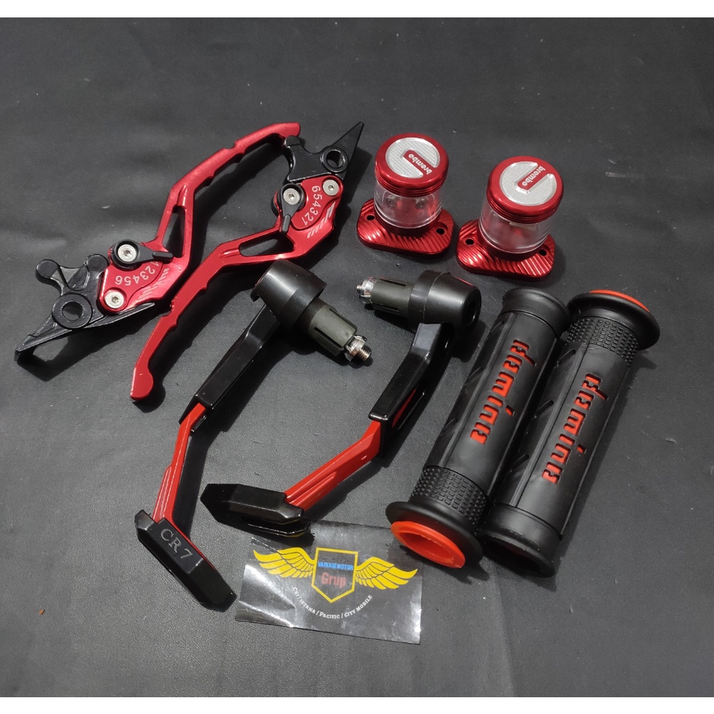 Handle Nmax rem variasi model sisik plus grip domino sisik plus 2 tutup minyak kaca plus proguard robot