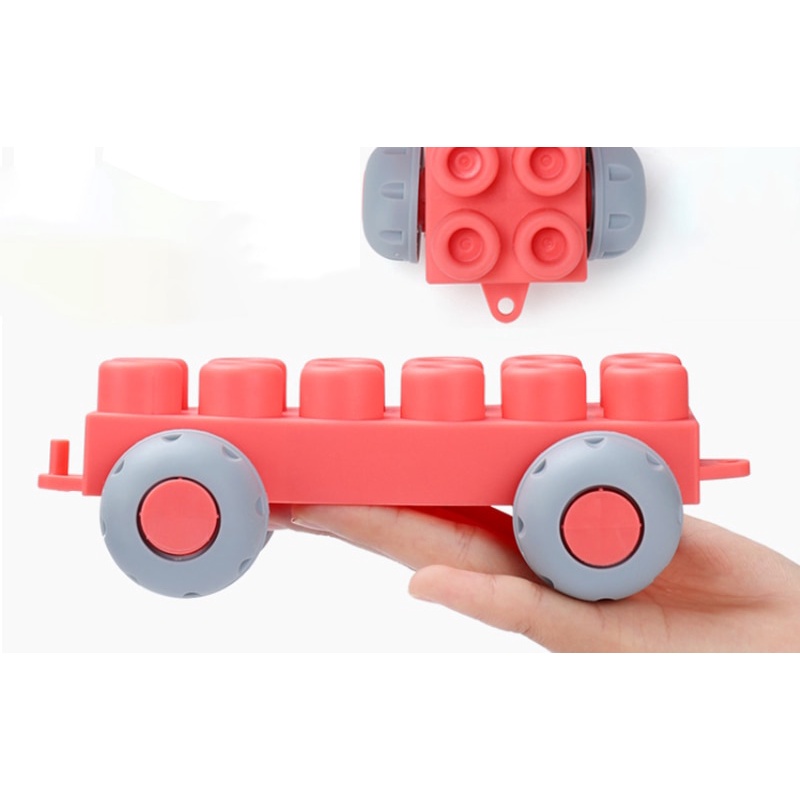 Soft Rubber Building Block Mainan Karet Mainan Balok Susun Puzzle Block Mainan Montessori Anak