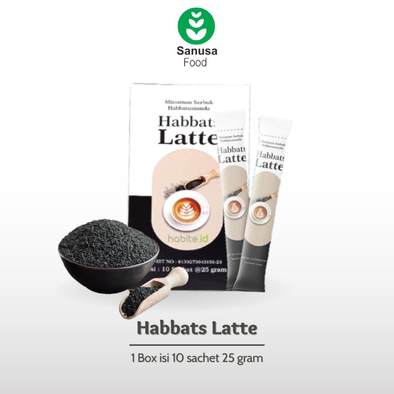 Habbats Latte Sanusa Food minuman serbuk kopi herbal latte habbatussauda ( BOX ) 10 x 25 gr