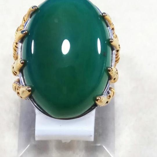 CINCIN BATU AKIK NATURAL GREEN TOPAZ HIJAU - 7