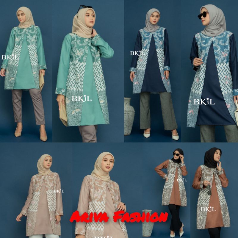 Tunik Batik Wanita Kombinasi M L XL XXL 5L Jumbo Big Size Atasan Batik Blouse Kemeja Cewe Seragam Ke