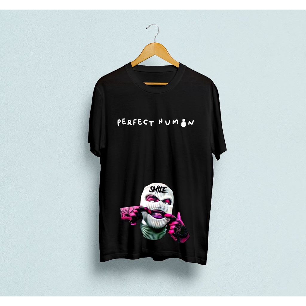 Kaos murah Kaos distro murah baju  distro pria t-shirt murah combed30s perfect human cowok topeng smile