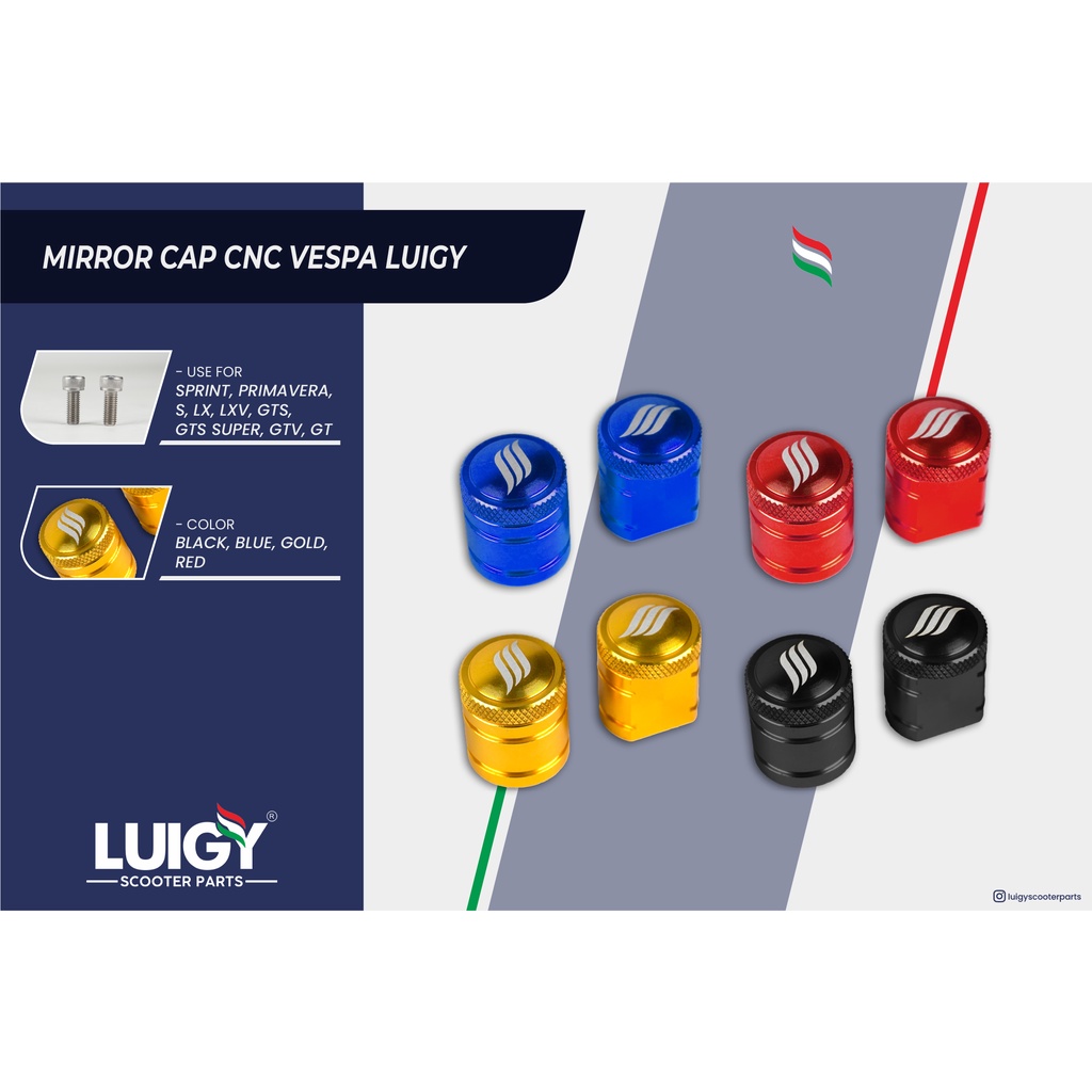Tutup Baut Spion Variasi Vespa Matic Universal Sprint Primavera Lx S Gts Full Cnc Luigy Onemotoshop