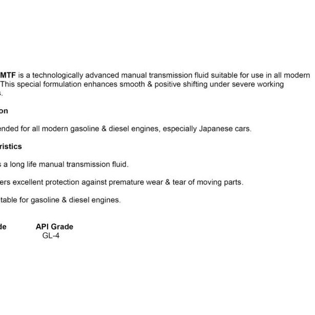 OLI mtf IDEMITSU transmisi MANUAL