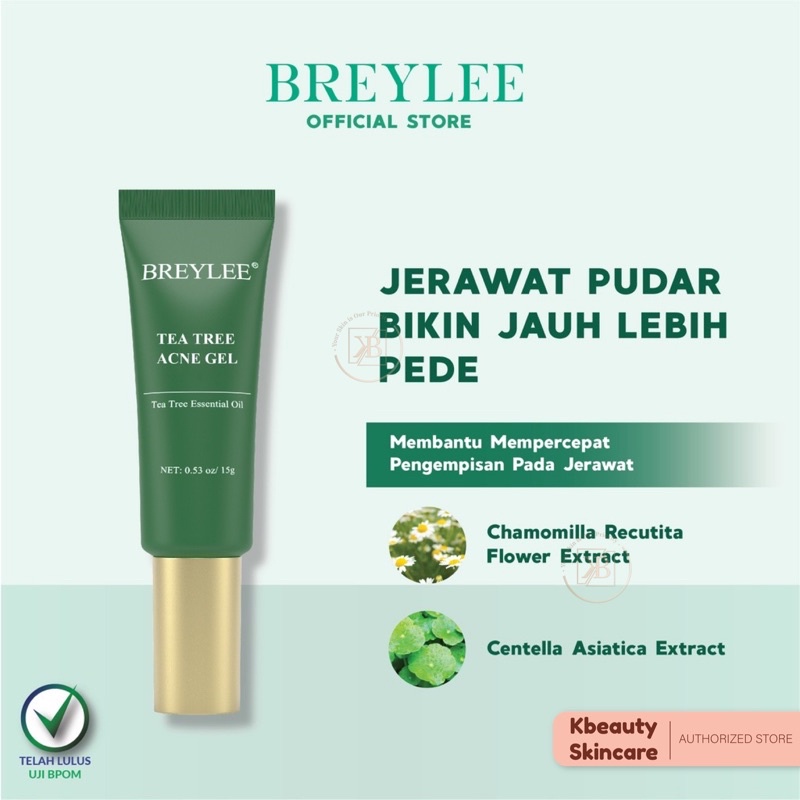 BREYLEE Tea Tree Acne Gel - Breylee Gel Perawatan Jerawat  & Komedo (15 gr)