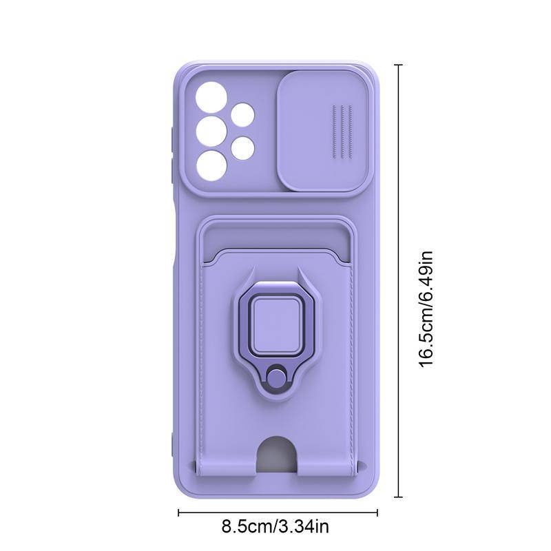 Case Dengan Ring Holder Magnetik Dan Slot Kartu Lensa Kamera Geser Untuk Samsung A53 5G