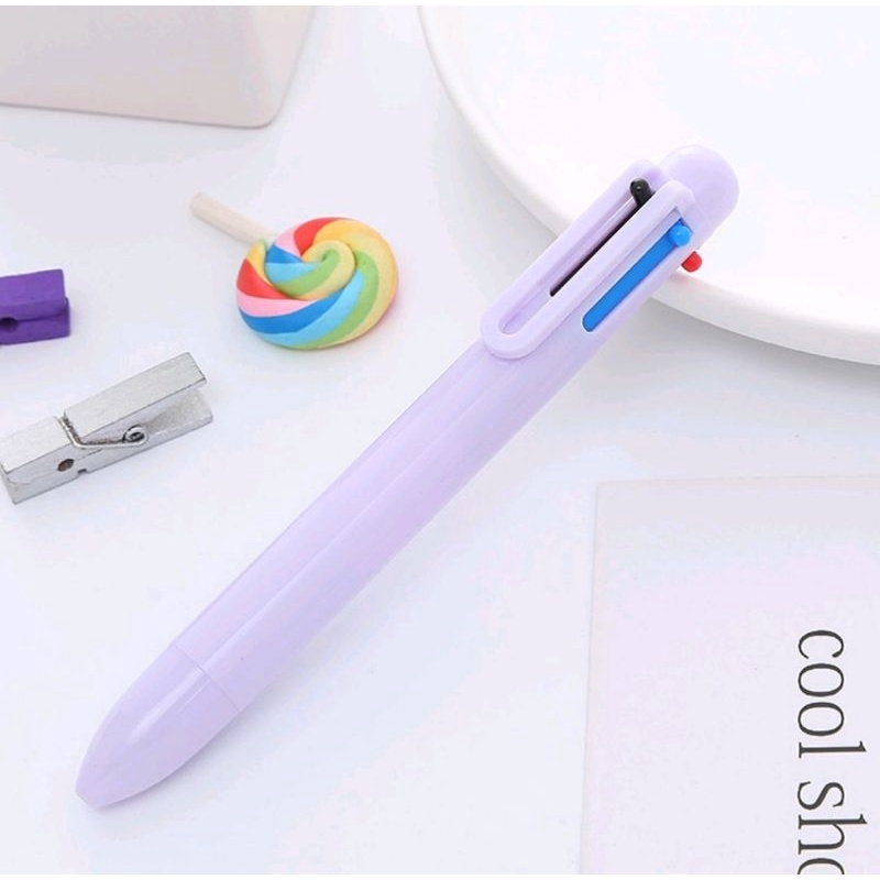 

Ungu - Pulpen Ballpoint 6 warna - 0,7mm Ujung Bundar