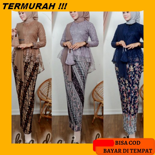 Kebaya Alexuez 0982 Kliwir Lengan Pendek Brukat/Kebaya Wisuda/Kebaya Wisuda Modern/Model Baju Kebaya