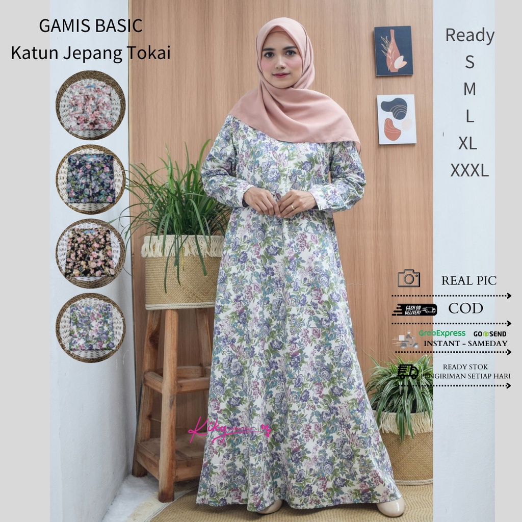 Baju Gamis Katun Jepang Ory Basic Chocorose 4L Super Jumbo Big SIze Ld 120-122 cm