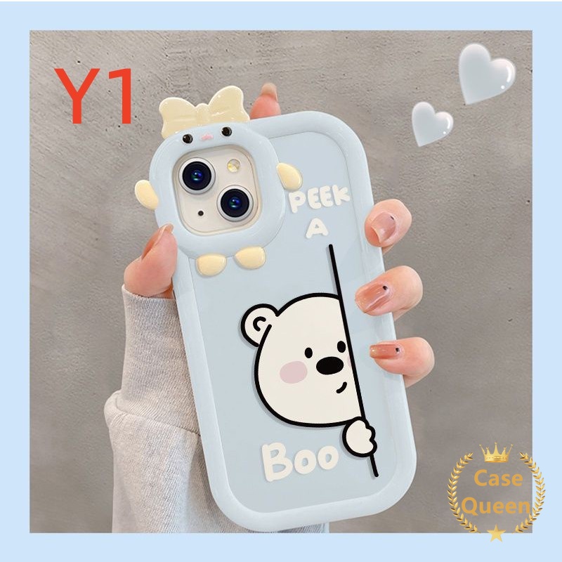 Casing OPPO A17 A15 A12 A95 A77 A54 A57 A77s A16K A16 A76 A55 A96 A3s A5s A7 A74 A16E A53 A31 A5 A9 A52 A9 7Z Aboo 3D Case Lensa Desain Monster