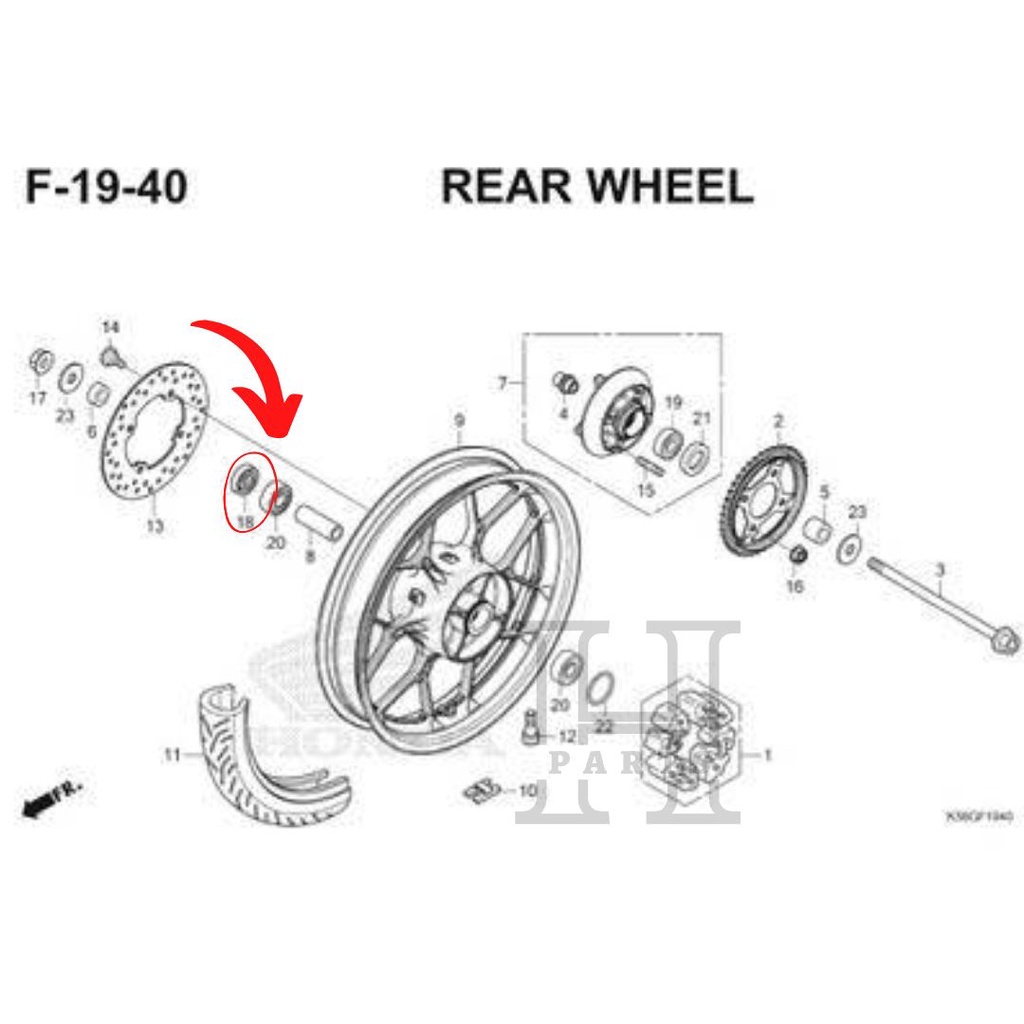 SEAL SIL TROMOL BELAKANG KANAN OIL SEAL 26X37X6 SONIC SUPRA GTR 150R SUPRA X 125 FI 90753-051003 ASLI ORIGINAL AHM HGP HONDA