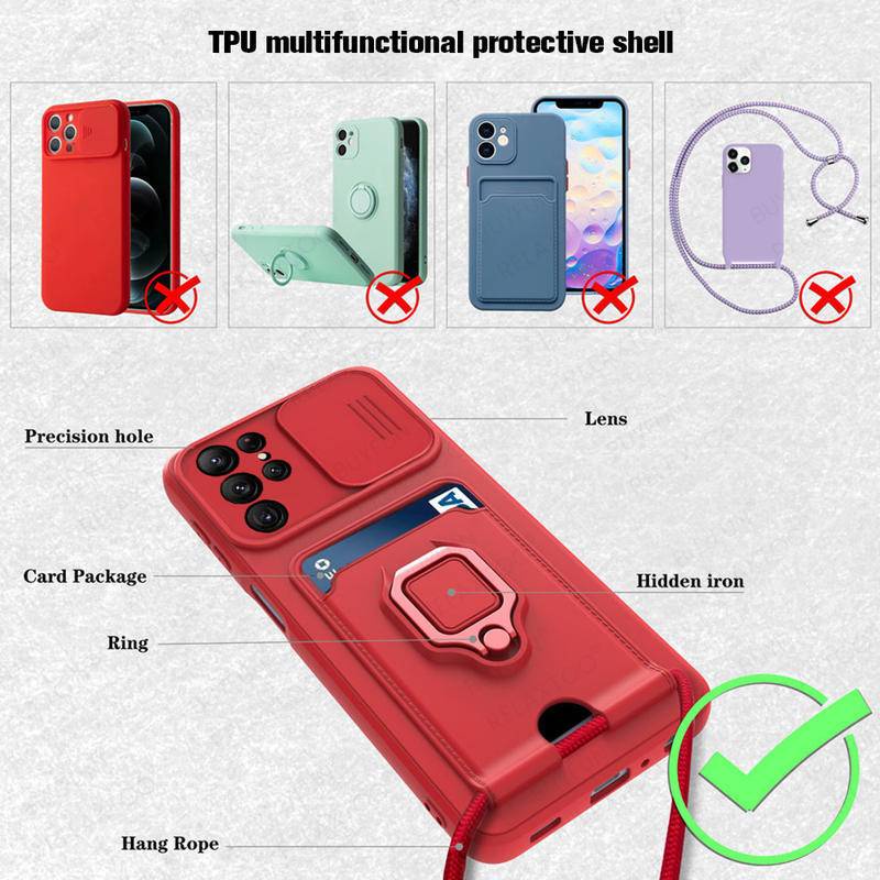 Case Pelindung Kamera Samsung Galaxy S22 Plus Ultra 5G Dengan Slot Kartu Kredit