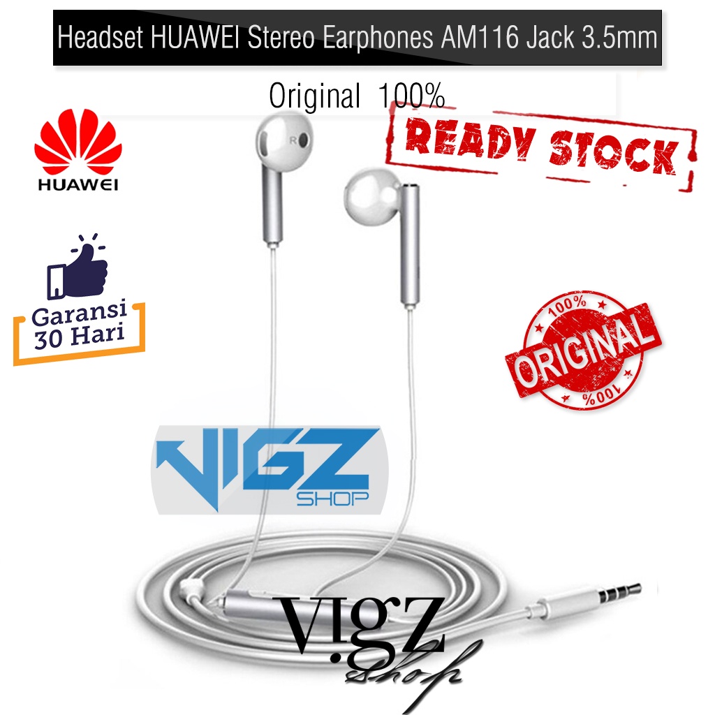 Headset Earphone HUAWEI Honor Stereo AM116 Jack 3.5mm Original