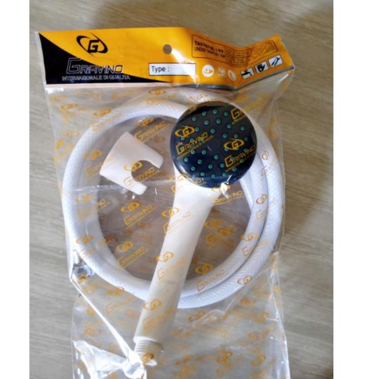 Best Product [COD] Hand shower mandi PVC putih plastik kualitas bagus kuat awet air deras