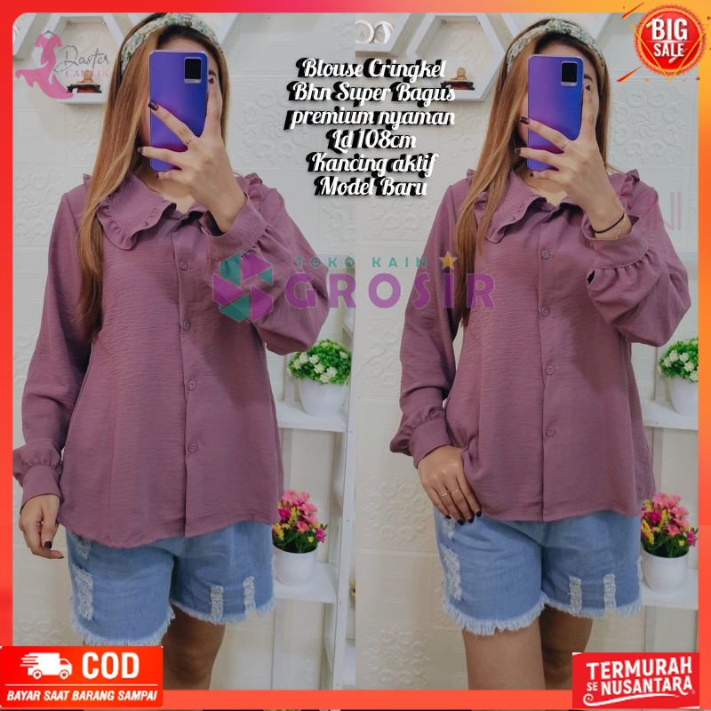 NANA BLOUSE CRINKLE AIRFLOW/// ROSIANA BLOUSE CRINKLE AIRFLOW BALI KEKINIAN
