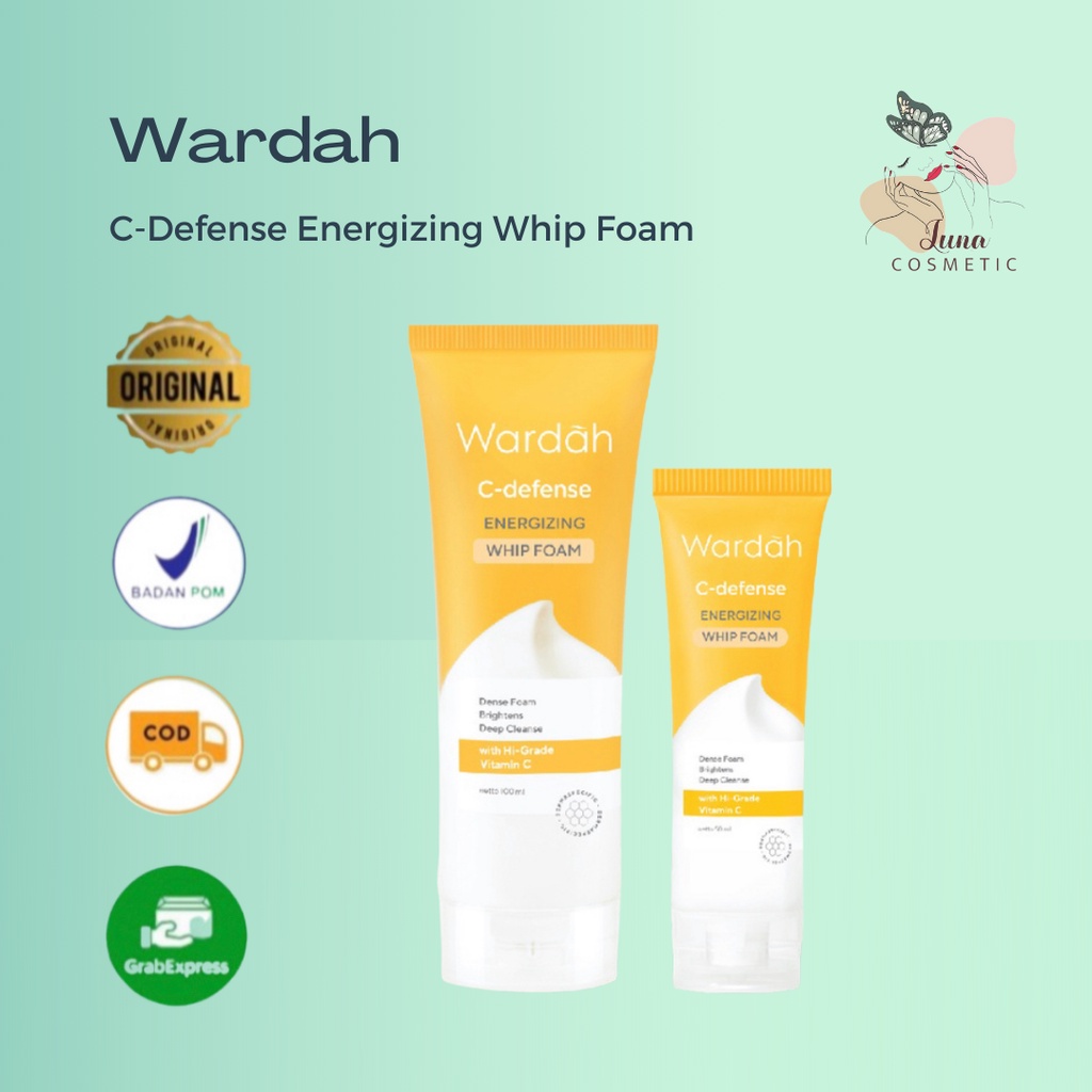 Wardah C-Defense Energizing Whip Foam - Pembersih Wajah dengan HiGrade Vitamin C