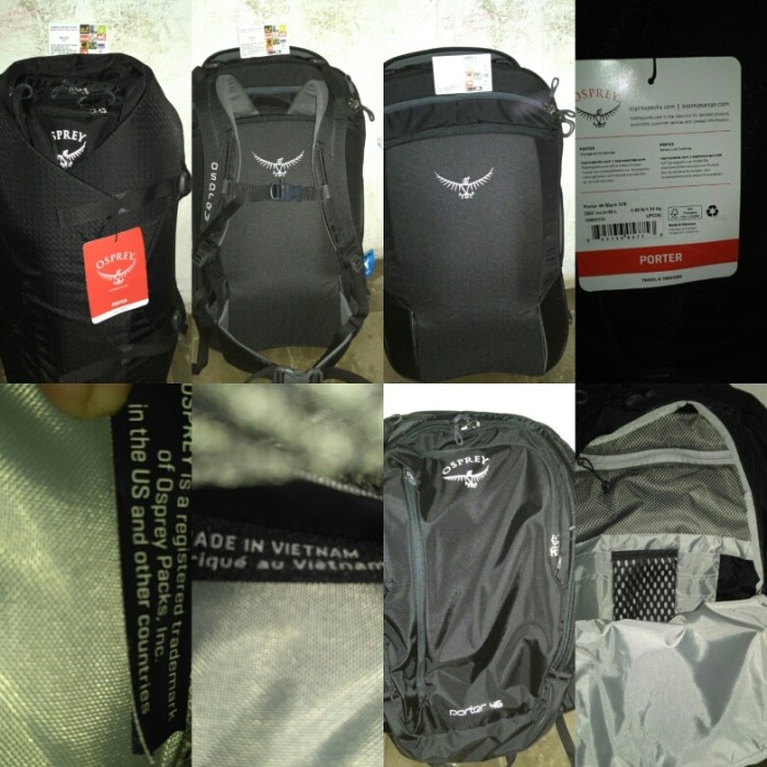 Tas Gym Osprey Porter 46 Travelpack Original