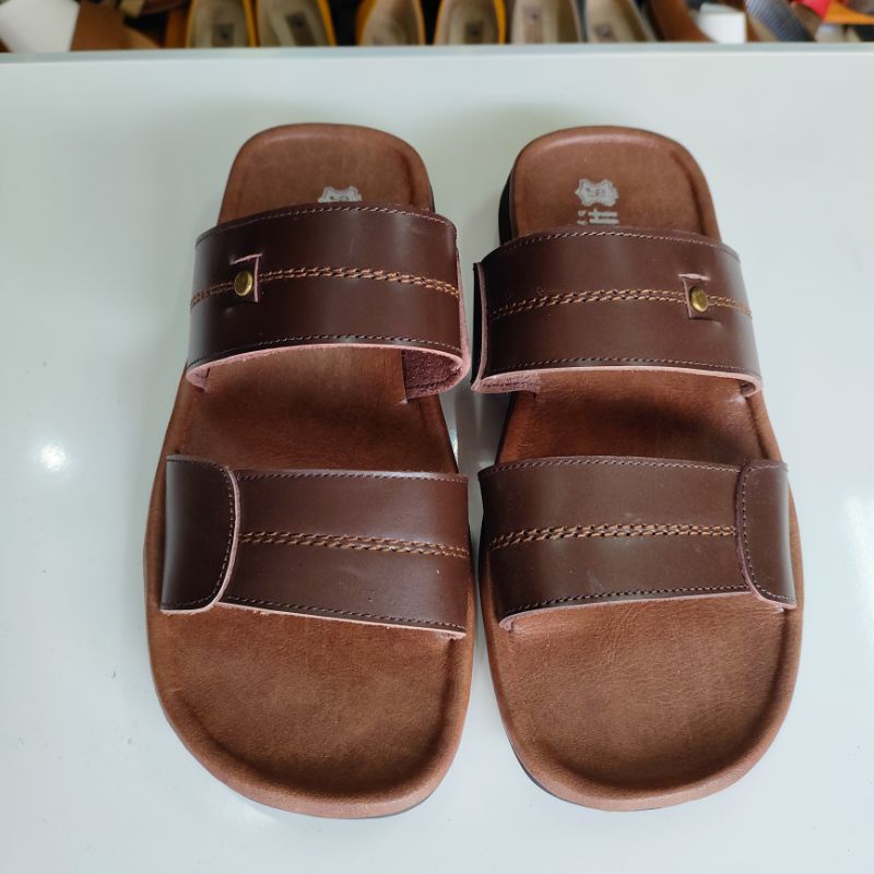 sandal kulit asli pria 100% original kulit asli/sandal kulit cowok/sandal kulit pria terbaru