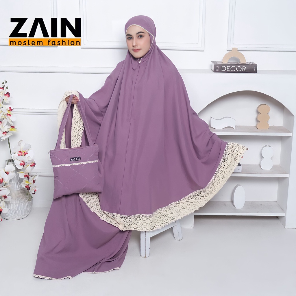 ZAIN - Mukena Dewasa Polos Katun Premium Jumbo Dewasa