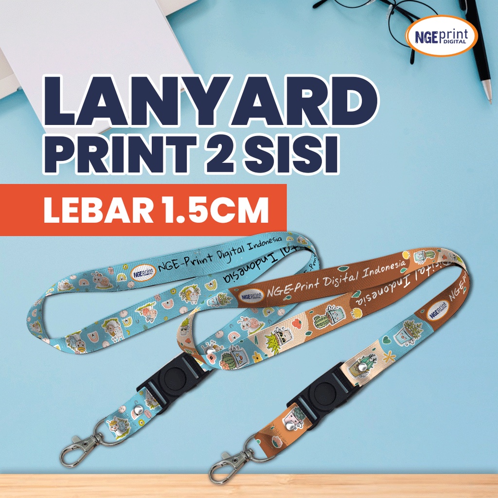 Lanyard 1.5 cm [BISA SATUAN] / Tali ID Card 1.5 cm Custom Design / Lanyard Custom / Lanyard Pods / Lanyard Coach