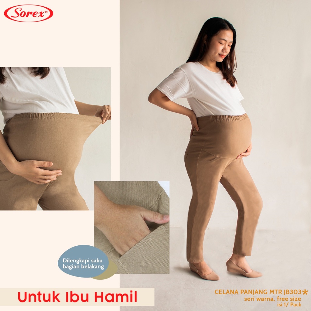 SOREX (1pcs) Celana Panjang Legging Hamil Kantor Freesize Big Size Bamboo 303 304 7004 401 402