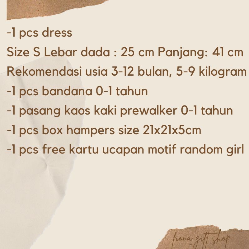 Hampers newborn/Baby gift/Parsel/Kado bayi perempuan dress