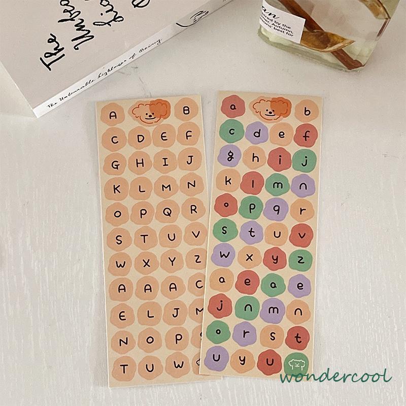 Stiker Alpabet Huruf Angka Kartun Lucu Beruang Stiker Untuk Dekor Buku Jurnal / Diary-Won