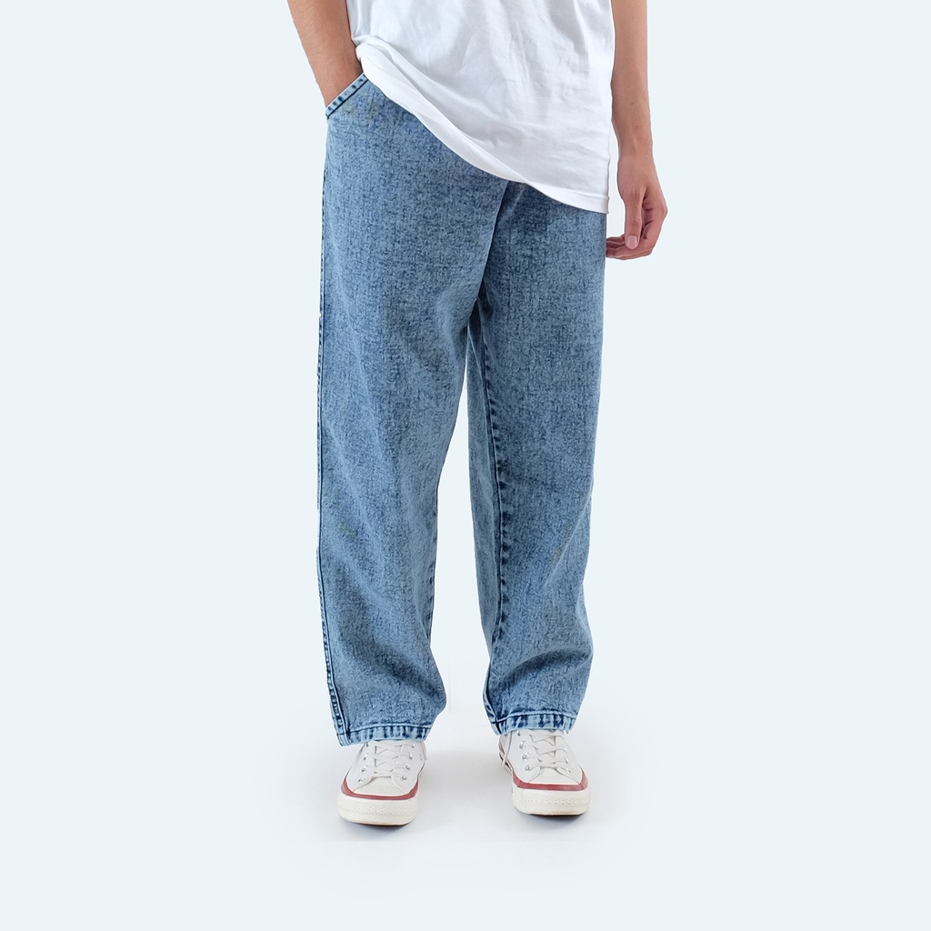 Fathco - Baggy relaxed pants denim washed / Celana Jeans Gombrong / Celana Jeans Karet