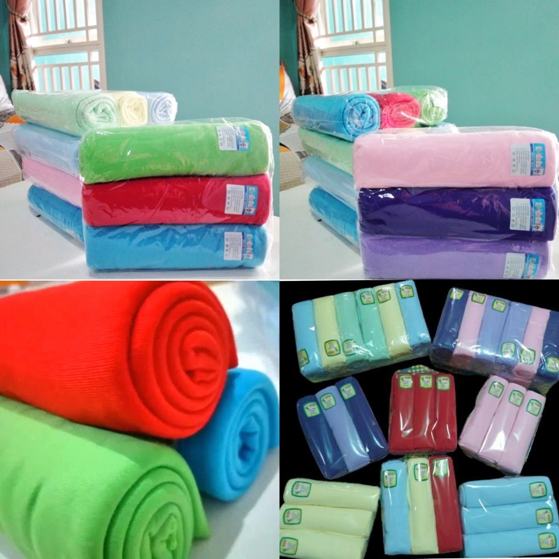 Bedong bayi polos (3pcs) 90x105 / Bedong Bayi Kaos Lembut / Selimut Bayi Kaos Adem