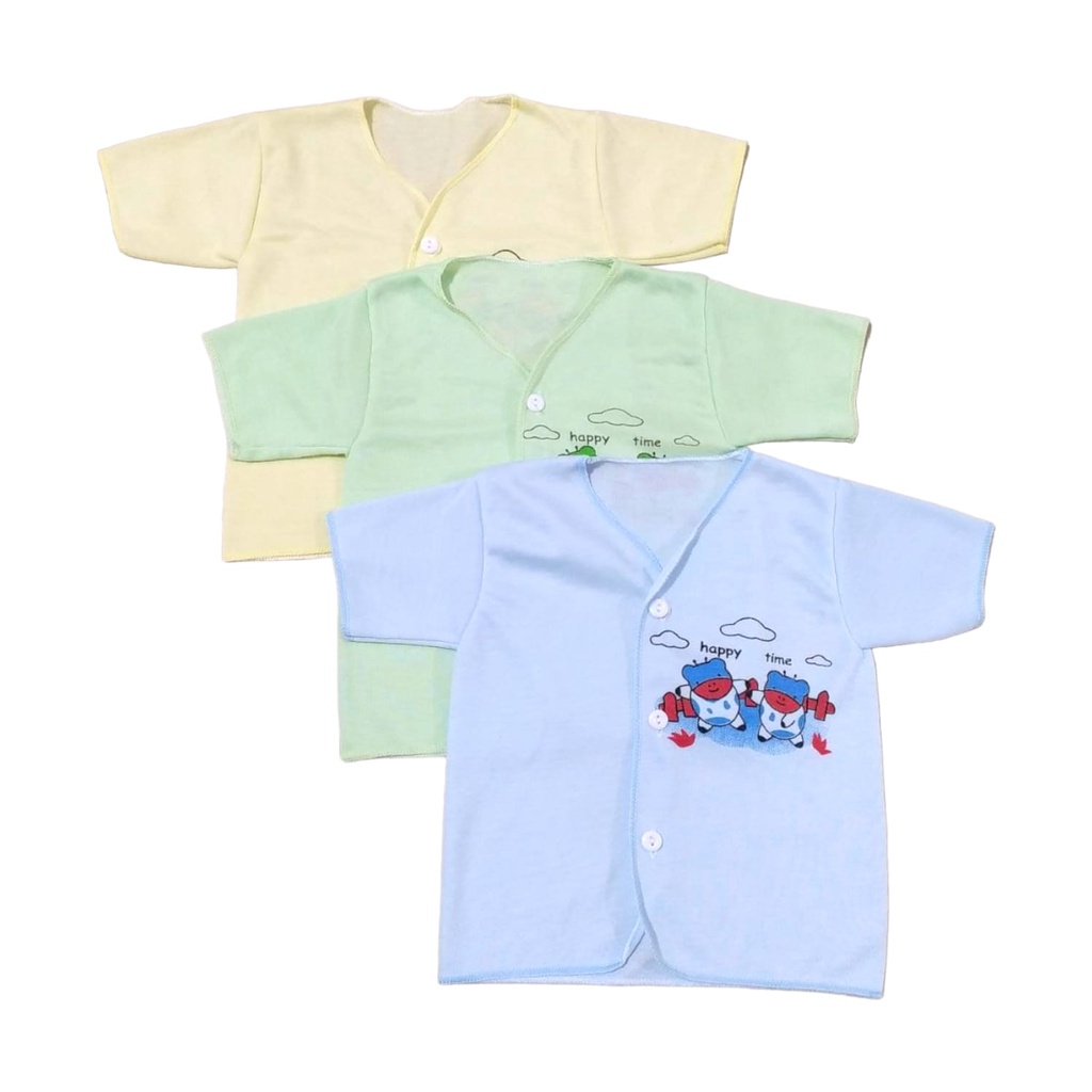 [3 pcs] Pakaian Atasan Bayi Newborn MERK KODOK IJO Model Tangan Pendek