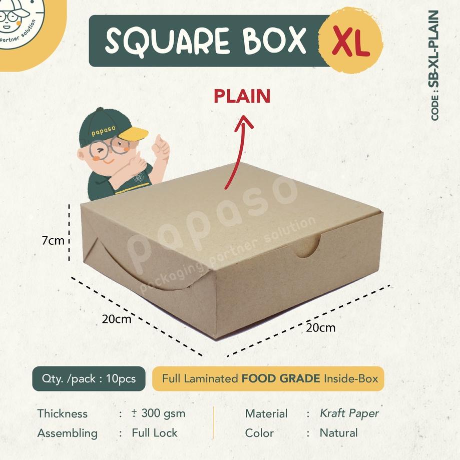 

Box Kue / Box Nasi / Kotak (SB-XL-WINDOW) Kraft Full Laminating 1 Sisi (Min. Order 1pack/10pcs) ⇷