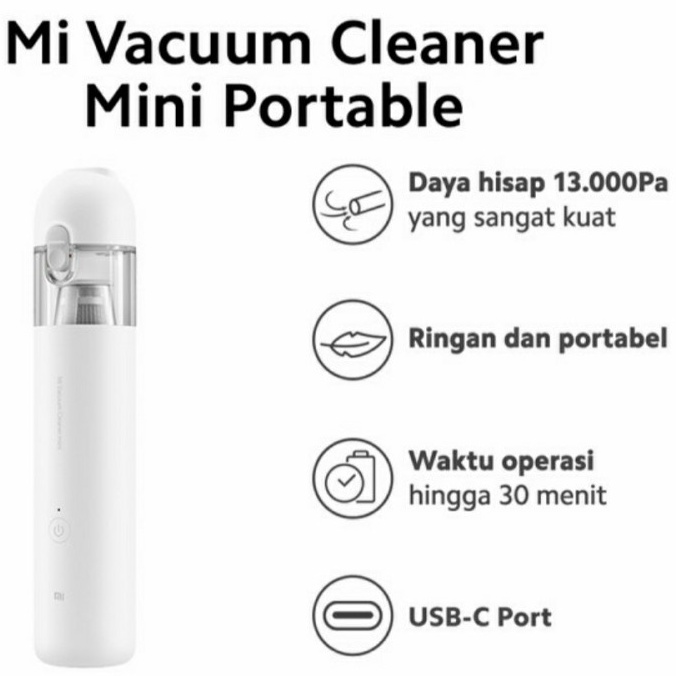 Xiaomi Mi Vacuum Cleaner Mini Portable 6000 Pa Penyedot Debu Mobil