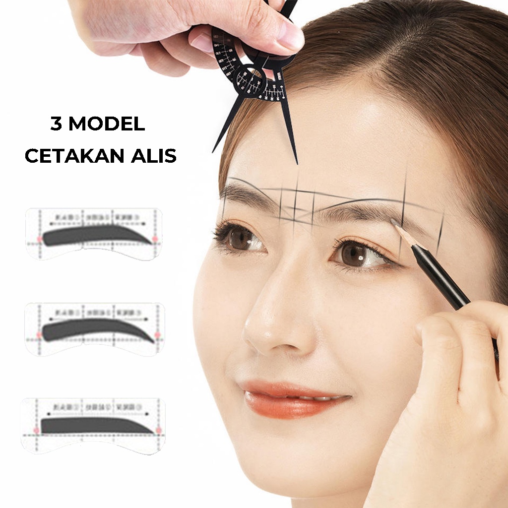 Cetakan Alis Tempel Penggaris Stiker Perapih Alis Alat Cetak Gambar Bentuk Alis Mata Eyebrow Ruler Sticker | GROSIRXPRESS