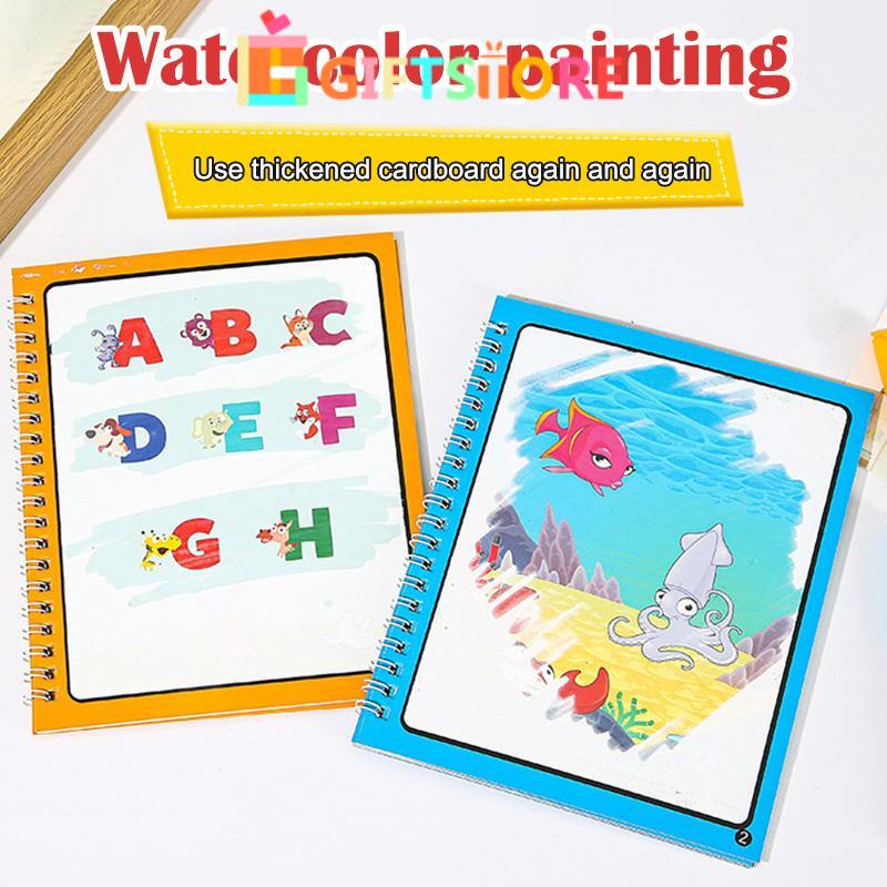 

✨COD Buku Lukisan Air Bahasa Asing Versi Bahasa Inggris Buku Ajaib Papan Gambar Anak yang Dapat Digunakan Kembali-GS