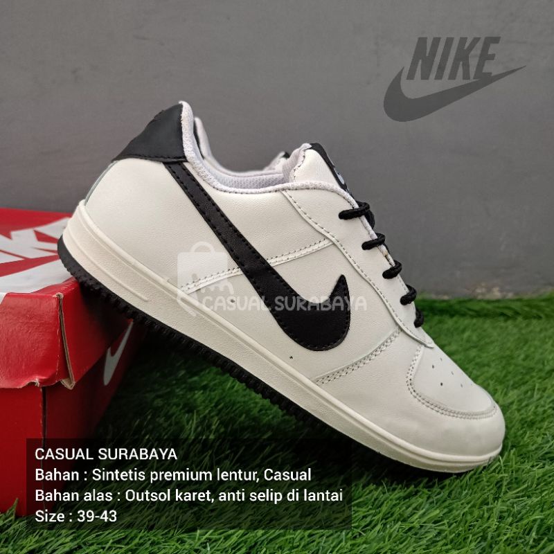 Sepatu Sneakers Casual Pria Hitam Putih Best Seller