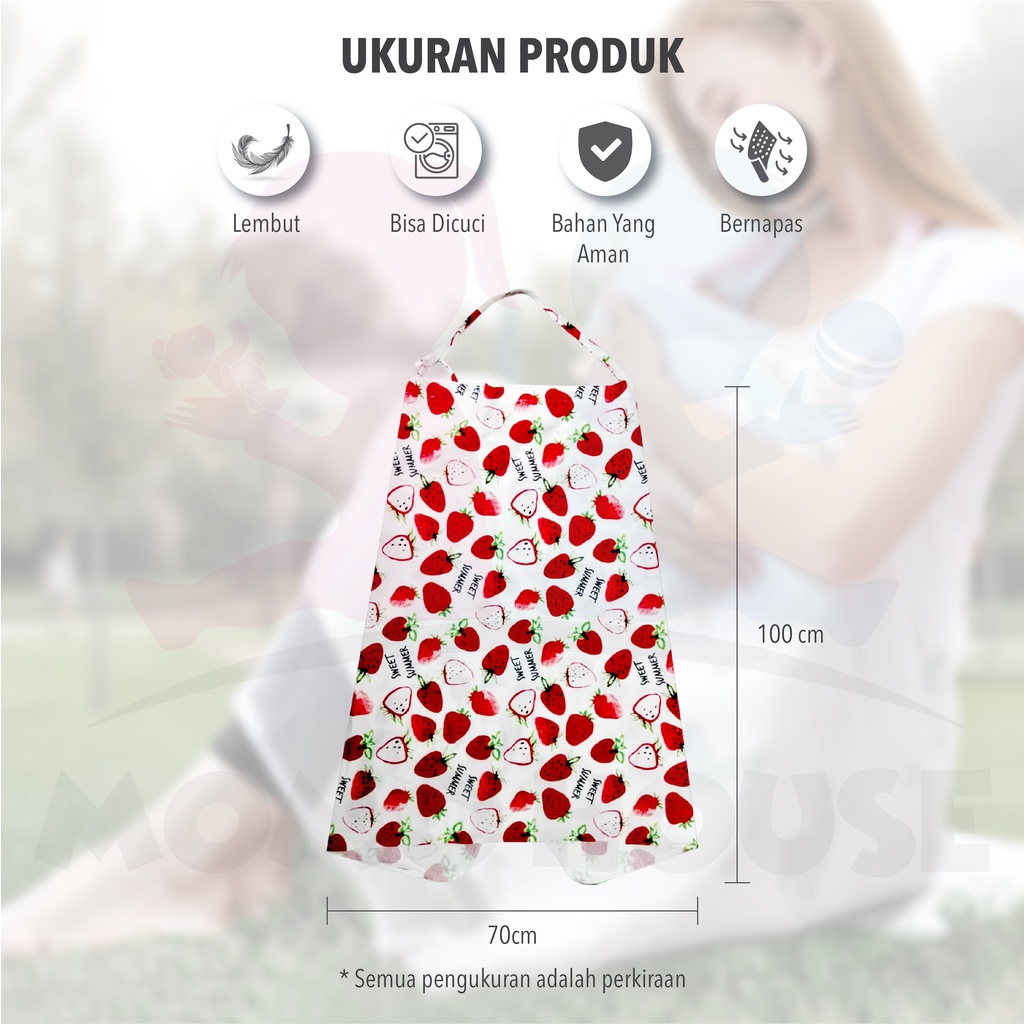 MOMO HOUSE Kain Penutup Menyusui Bayi Apron Menyusui Nursing Cover Apron Menyusui