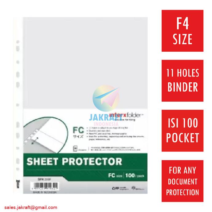 

Sheet Protector F4 isi 100 PP Pocket FC Folio Plastik Ordner Murah