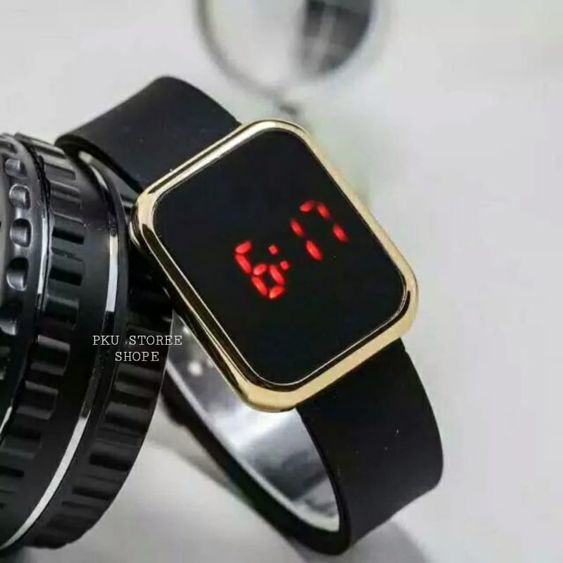 Jam Tangan Led watch Digital Model Petak Tanggal Aktif / Jam Tangan Pria/Wanita Tali Silikon / Jam Tangan wanita Murah / Jam Tangan Wanita Terlaris / Jam Tangan wanita Anti Air Kekinian