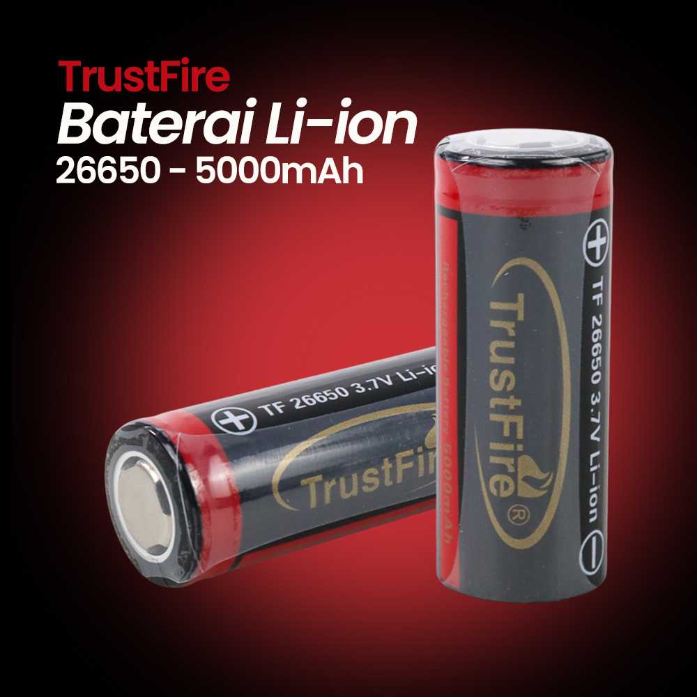 TrustFire Baterai Li-ion 26650 5000mAh 3.7V Flat Top 1PCS - 1903SN35