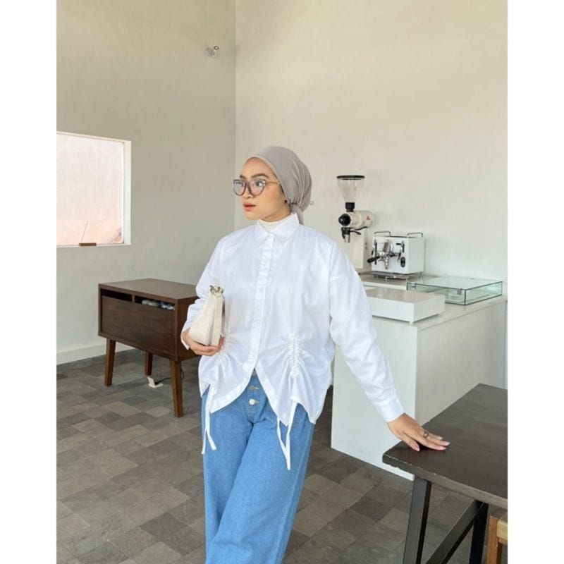 Evolet Shirt 2033 - Kemeja Linen  - Kemeja Serut Wanita