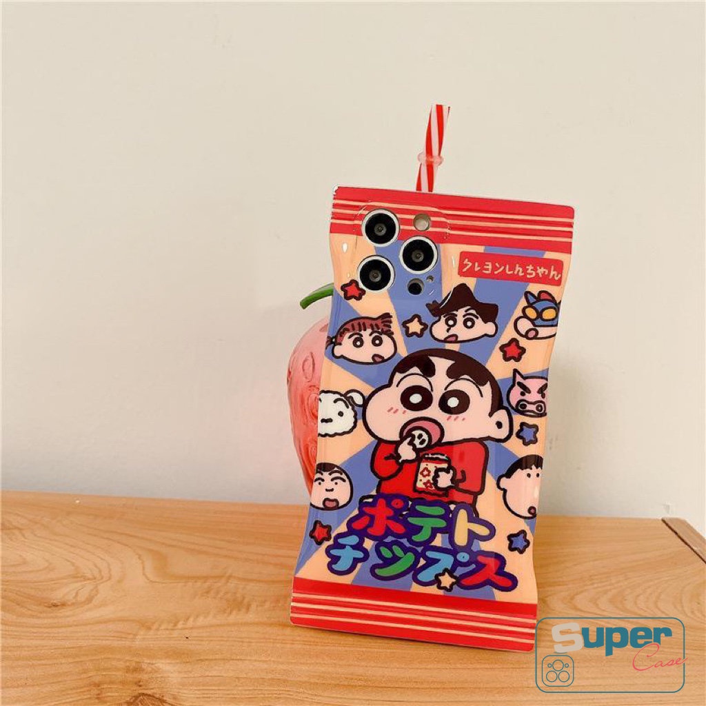 Soft Case TPU Motif Kartun Crayon Shinchan Untuk iPhone 14 11 12 13 Pro Max XR X Xs Max 8 7 6 6s Plus SE 2020