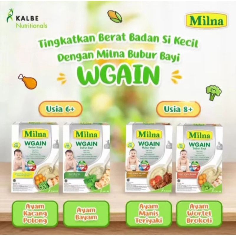 Milna WGAIN Bubur Bayi 6+ dan 8+