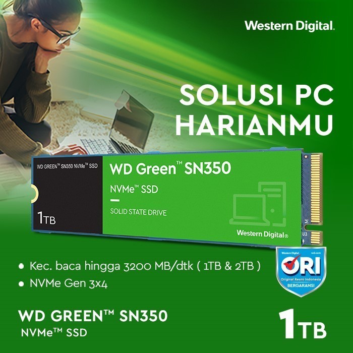 WD Green SSD SN350 1TB M.2 NVMe PCIe Gen3 2280