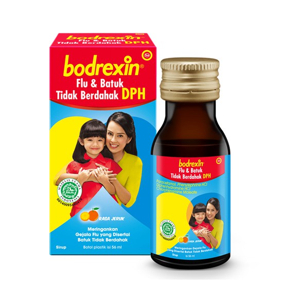 Bodrexin Flu &amp; Batuk Tidak Berdahak DPH 56ML/ Obat Sakit Kepala/ Obat Batuk/ Obat Demam