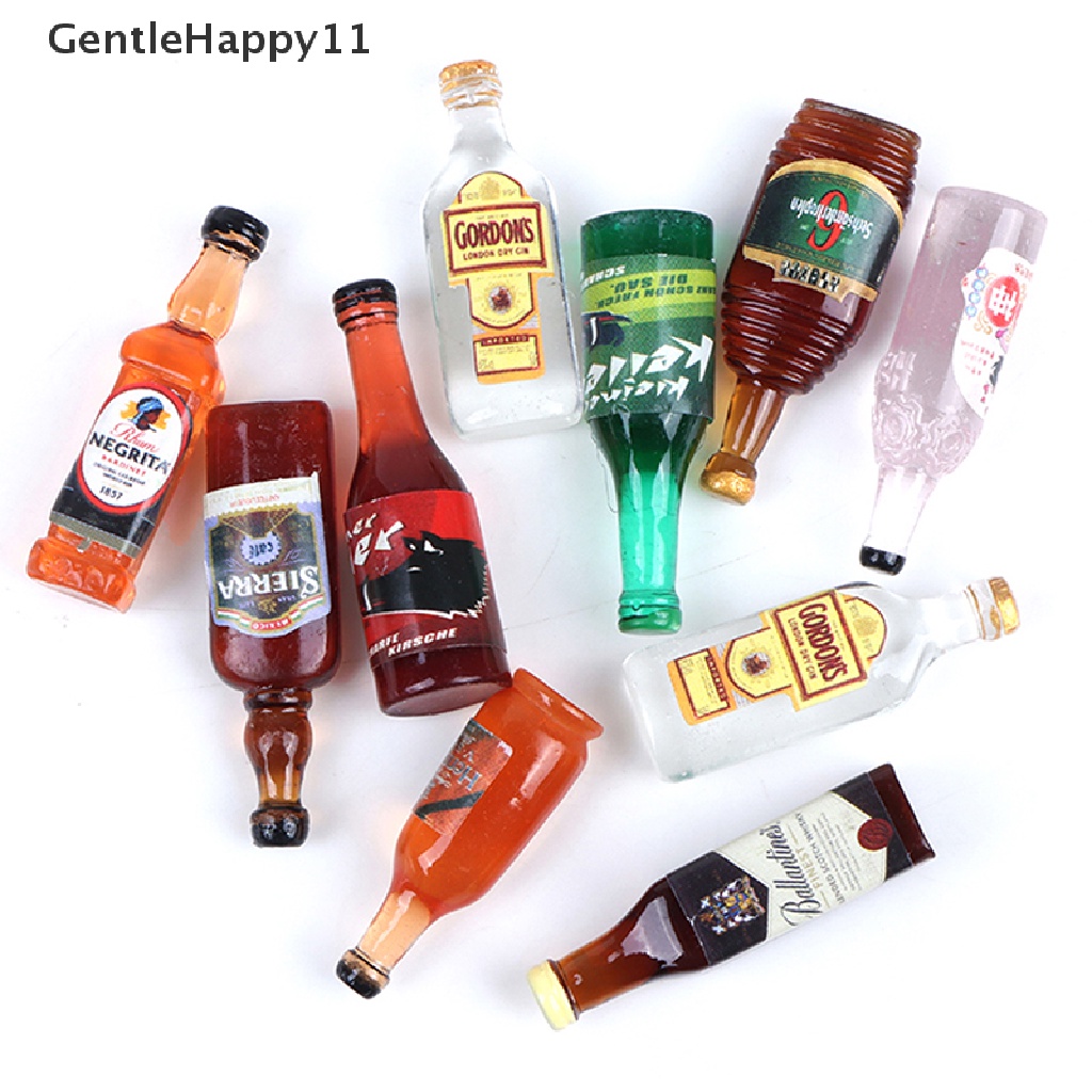 Gentlehappy 10Pcs 1: 12rumah Boneka Miniatur Minuman Model Anggur Boneka Aksesoris Makanan Dapur id